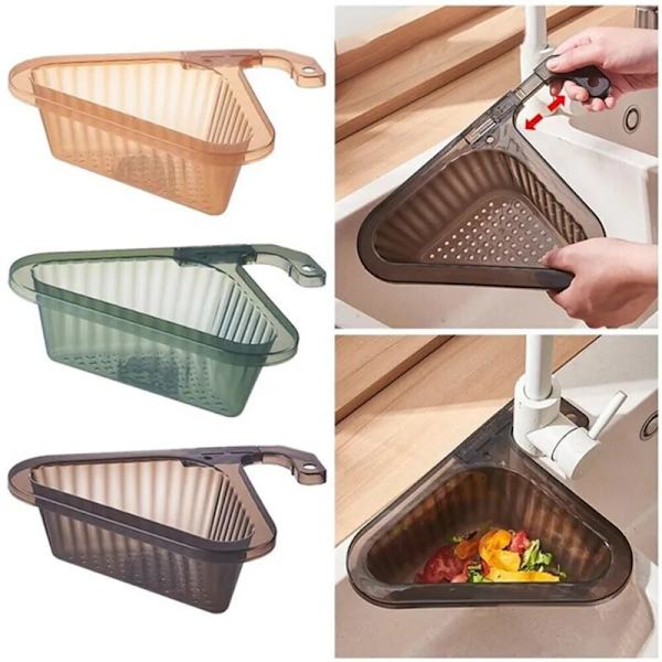 Filterkorg hörn avlopp Silkorg Triangulär diskbänk green 25.2*21*8cm