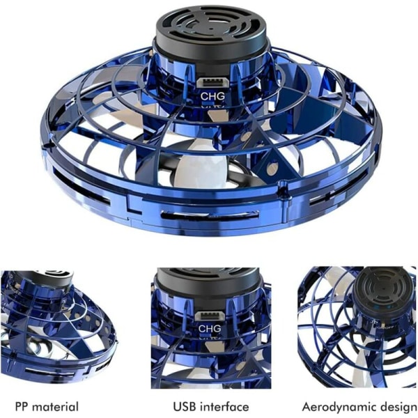 Bærbare droner for barn og voksne - Fly Ball-leketøy - 360° roterende minidrone og lyse LED-lys - Gaver til barn og voksne，