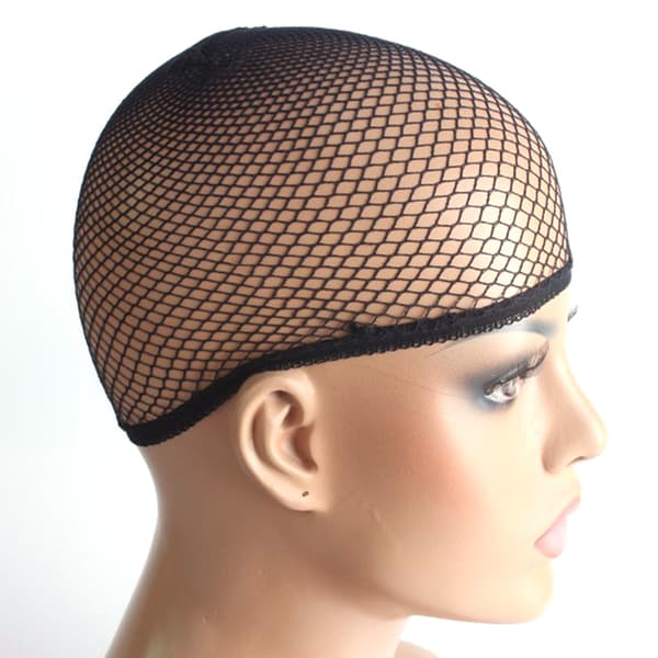 Åndbar Stretch Nylon Dome Mesh Paryk Hætte til Cosplay Udklædning Sort