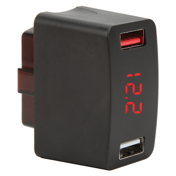 Bil OBD Oplader DC 12V 24V Dobbelt USB LED Digital Display Opladningsadapter Universal til Køretøj