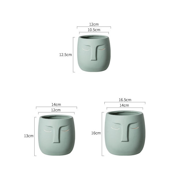 Abstrakt figurblomkruka, konstmöbler i stilen renovering vardagsrum veranda, enkel grön växt blomkruka (mörkblå, 14*14*13 med hål),