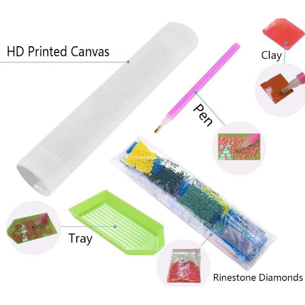 Klovnebreve diy diamantmaleri (35*55 cm)