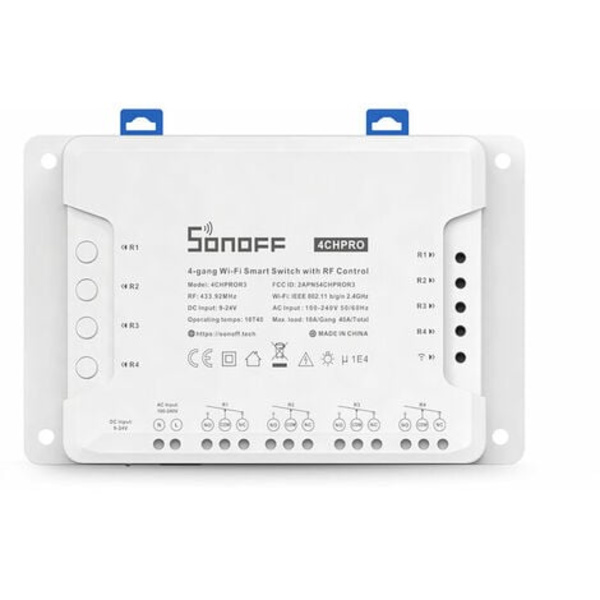 4CH R3 AC100-240V 50/60Hz 10A 2200W 4 Gang WiFi DIY Smart Switch Inch/Självlåsande/Interlock 3 Driftläge APP Rem