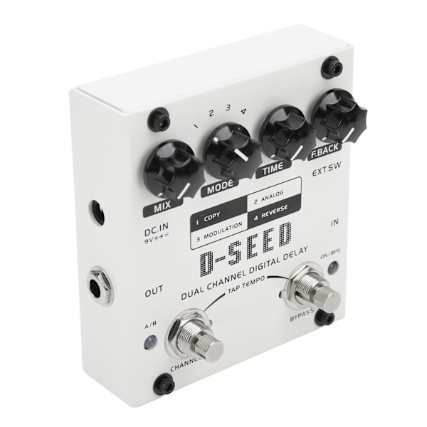 Dual Channel 4 Läges Elektrisk Gitarr Digital Delay Monoblock Effektor DC9V 75mA