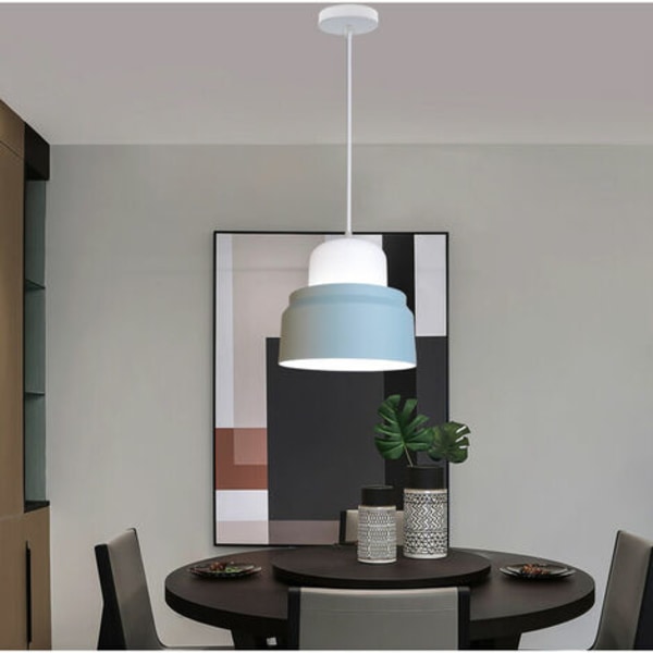 Moderni minimalistinen koristelu riippuvalaisin E27 Macaron Creative Restaurant Keittiön kattokruunu (sininen) - sininen