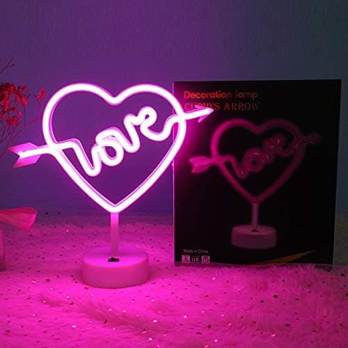 wxsp 1 Stykke Cupidon Rosa LED Neonlys - USB/Batteri Belysning - Stemningslampe til Soverom[ht]