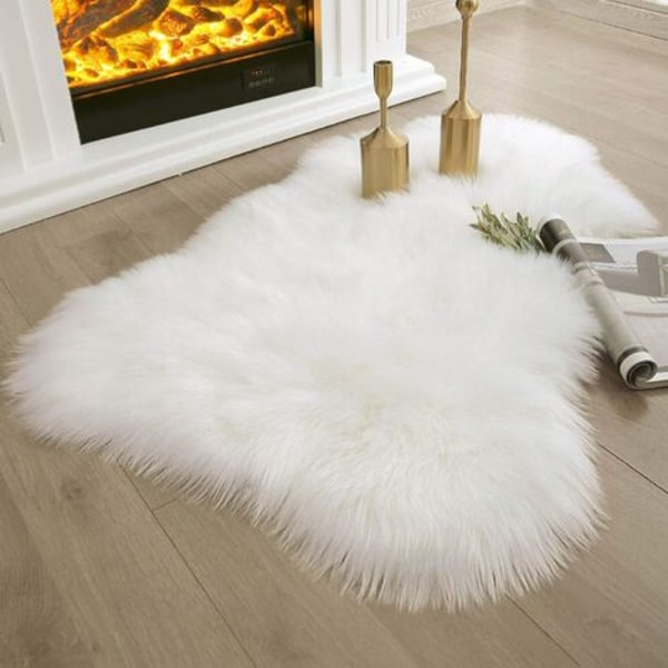 Ashler Ultra Soft tekolampaiden turkismatto Valkoinen pörröinen matto makuuhuoneen olohuoneeseen, 2 x 3 jalkaa