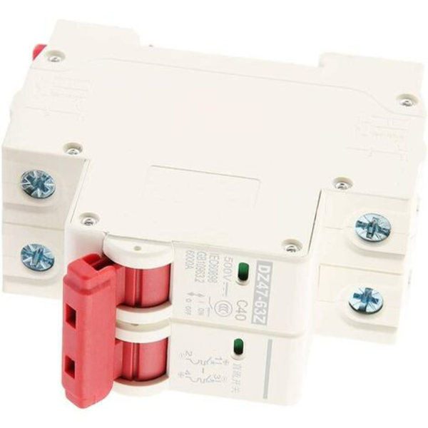 Miniatureafbrydere 2P 40A DC 500V Fotovoltaisk miniafbryder MCB Sikkerhedsafbryder DZ47-63Z-2P Elect