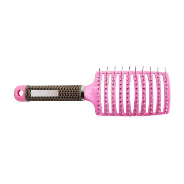 Ventileret hårbørste buet udredningsmassage styling kam til mænd og kvinder pink