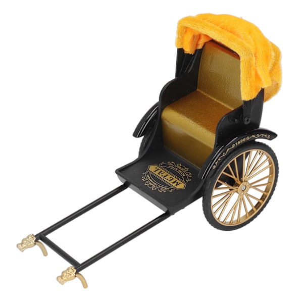 Retro Rickshaw Model Udsøgte Detaljer Nostalgisk Legering Simulering Rickshaw Legetøj Rickshaw Dekoration til Samling Guld