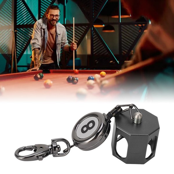 Udtrækkelig Magnetisk Poolkridt Holder med Klips - Praktisk Sort Billiardværktøj