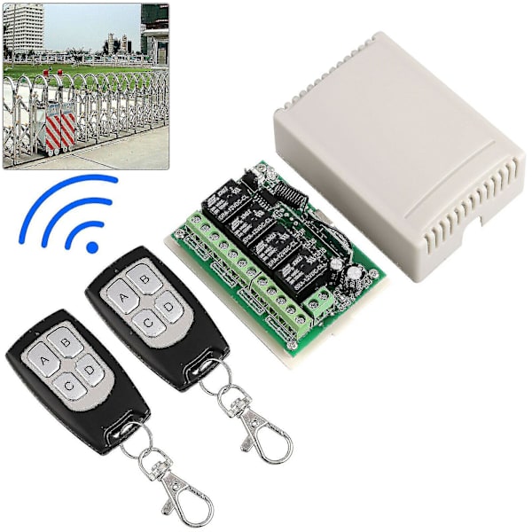 relé Rf Trådløs fjernkontrollbryter 2 Sender + Mottaker