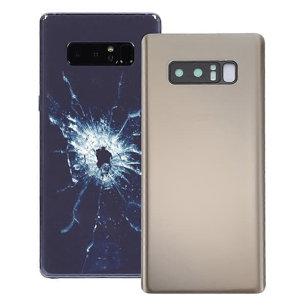För Galaxy Note 8 baksida med kameralinsskydd Gold