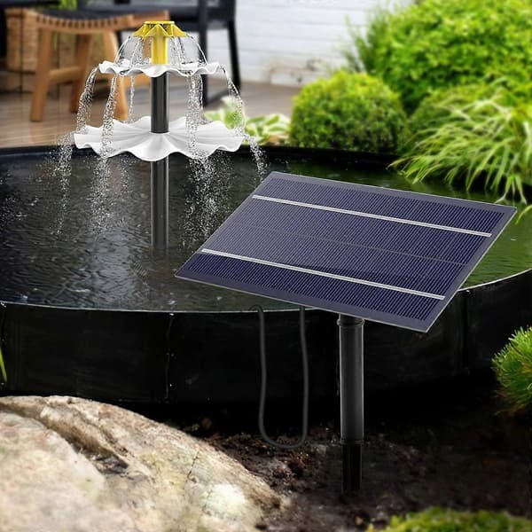 3-lags fuglebad med solcellepumpe, DIY solcellefontene avtakbar