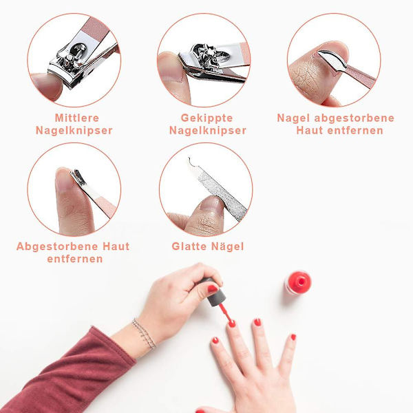 16 delar nagelklippare vård resor set