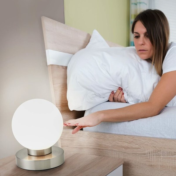 D12.6CM berøringsglas bordlampe dæmpende seng lille bordlampe stemningsbelysning, velegnet til sovesale, soveværelser, perso