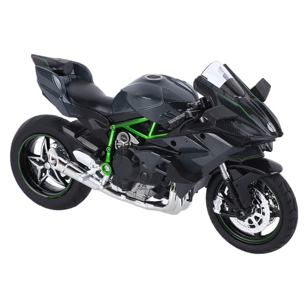 1:12 Skalamodel Motorcykel med Lys og Lyd Simuleret Motorcykelmodel Børnelegetøj Sort