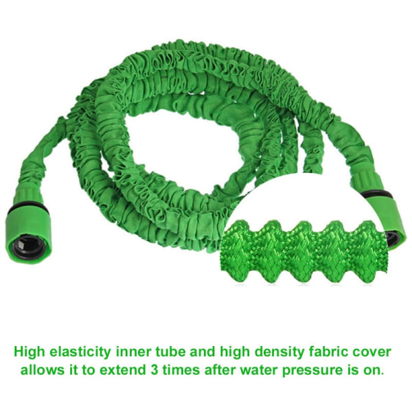 50 fot grønn uttrekkbar vannpistol med 7 utgangsmønstre