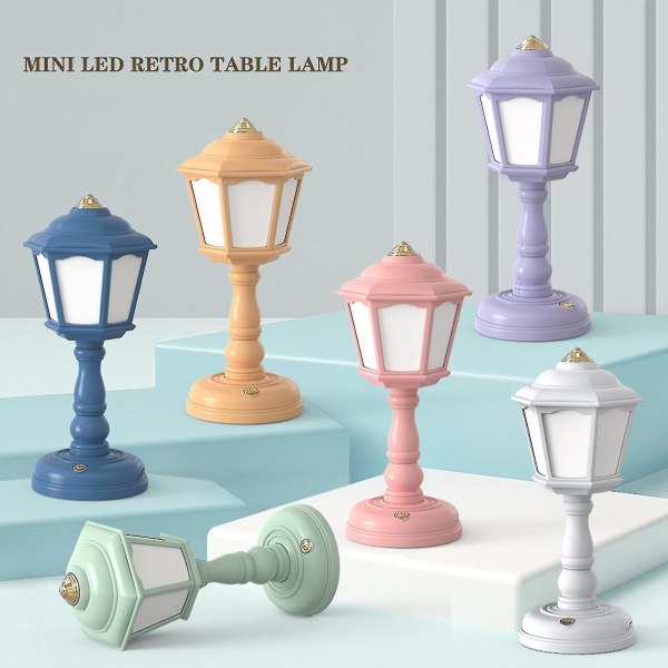 Hjemmebordslampe Usb Oppladbar Skrivebordslampe Retro Skrivebordslampe For Ing And Reading(Blå)