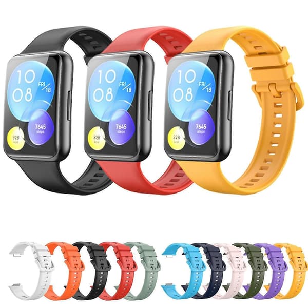 Ensfarvet silikone urrem til Huawei Watch Fit 2 Red
