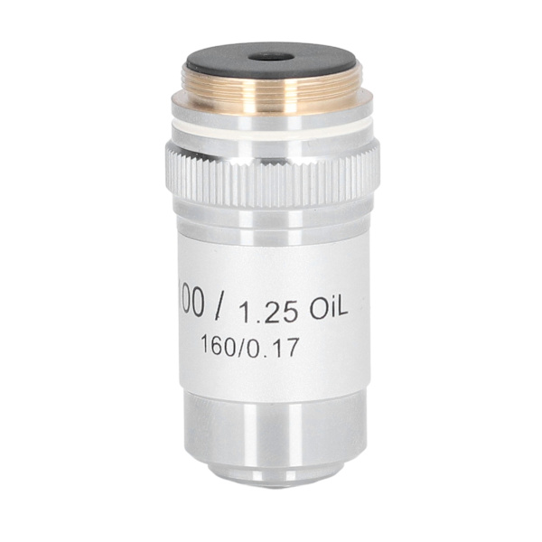 Højeffekts 100X Akromatisk Objektiv Linse Messing Forkromet Interface 20,2 mm