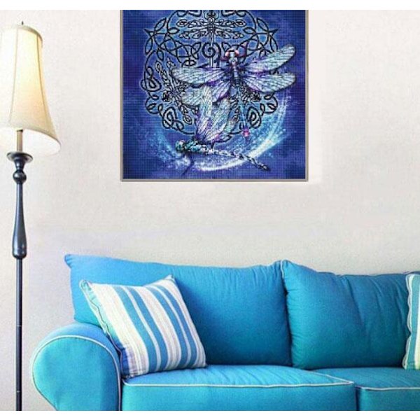 Dragonfly Angel Diamond Painting (40*40cm pyöreä timantti)