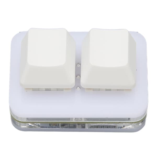 USB 2-tasters minitastatur brugerdefineret RGB LED-baggrundsbelysning makroprogrammeringstastatur til Windows til OS X til Linux hvid