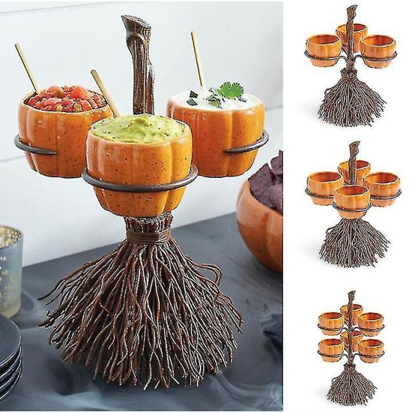 Halloween Græskar Snack Bowl Stand Dessert Stands Frugttallerkener 4 cups