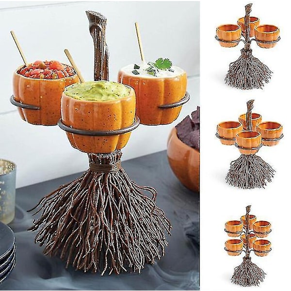 Halloween Pumpkin Snack Bowl Stand Dessert Stands Frukttallrikar 4 cups