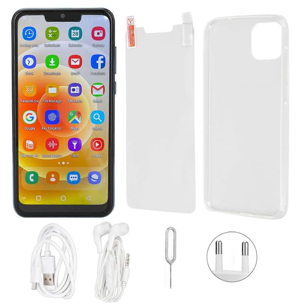 6,1\" HD Dual SIM Smarttelefon, 2 GB RAM, 16 GB ROM, Android 11, 4000 mAh, Blå, EU-plugg