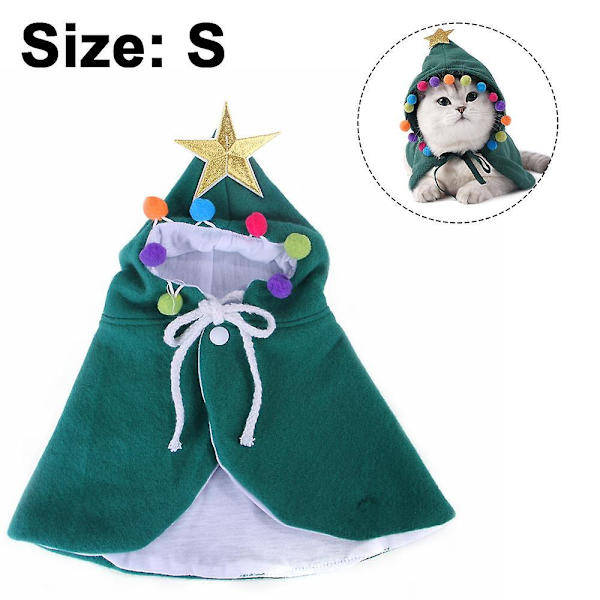 Jul Halloween förvandla rolig kattkläder cape S Green