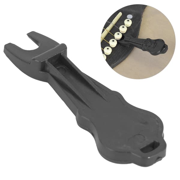 Plast Akustisk gitarr Ackord Stall Pins Dragare Sträng Kon Dragare Gitarr Byte Sträng (svart)