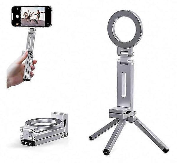 Magnetisk telefonstativ for, bærbart aluminiumslommestativ[ht] Grey