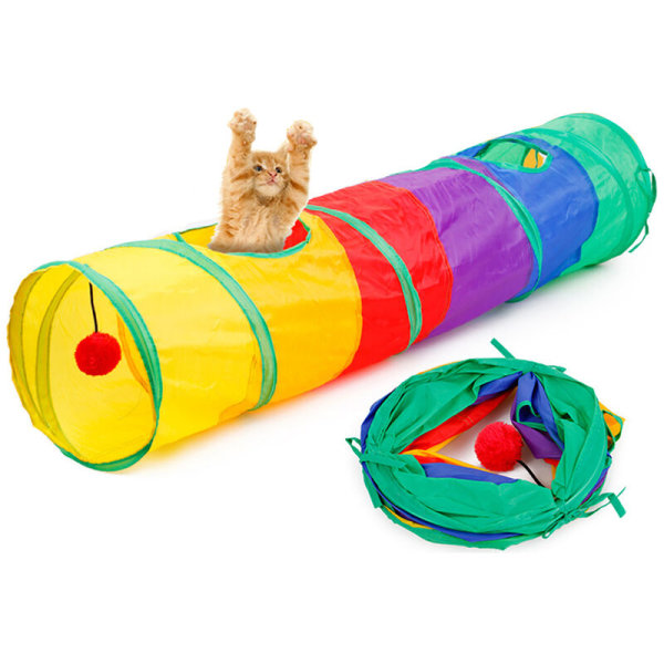 Folding Cat Channel Color Mosaic Pet Toy