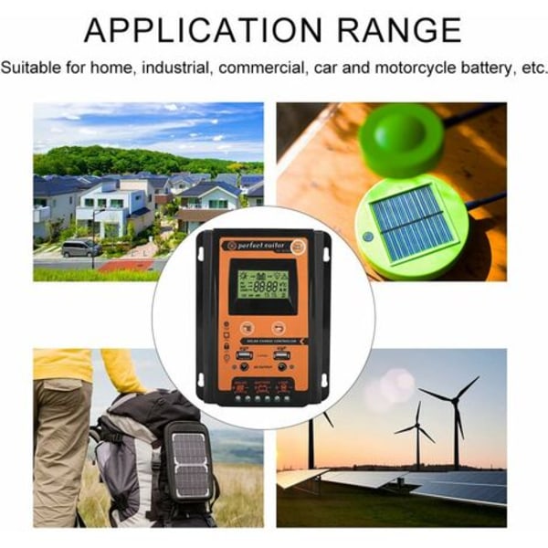 Solar Charge Controller Solpanel Batteriregulator Dubbel USB LCD-skärm 12V/24V 30A50A MPPT(30A)