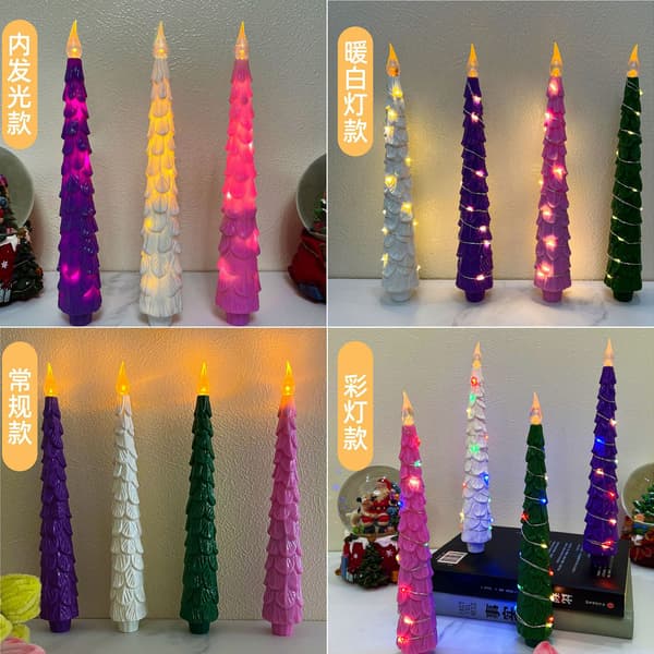 SALG! Elektroniske lys til juletre | LED-lys med lang stamme og fjernkontroll, *3 interne lysmodeller* Fjernkontrollmodell Remote c Remote control model 3 internal light-up models