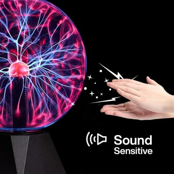 5 tommer plasmabold, plasmalampe/lys, plasma elektrisk nebula lynkugle, berørings- og lydfølsom, til fester, hjem, dekorationer
