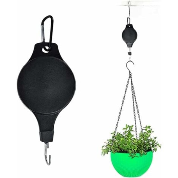 2-pack växtkrokar, plantkrokar, justerbara indragbara takkrokar för hängande växter (svart)