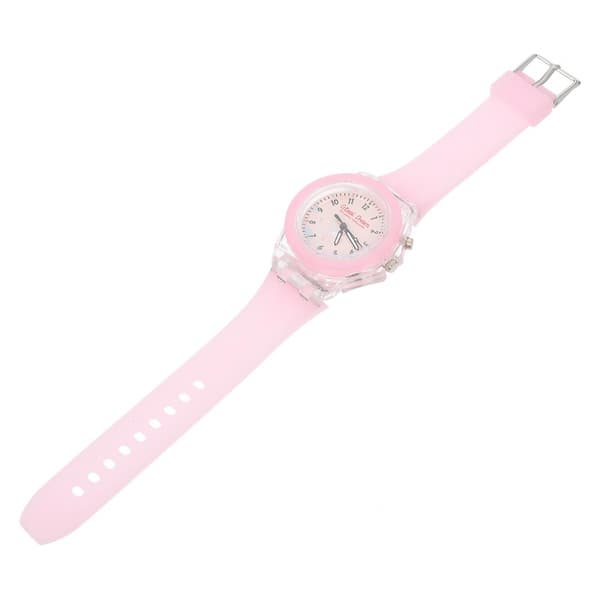 (Rosa) Lysende barneklokke Studentklokke Pen armbåndsur[ht]