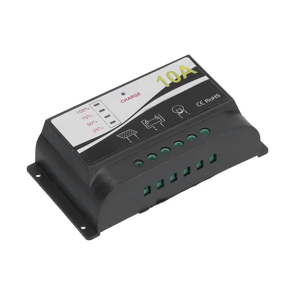 Slitesterk ABS Solar Charge Controller Regulator 12V 24V Solcellepanel Lader