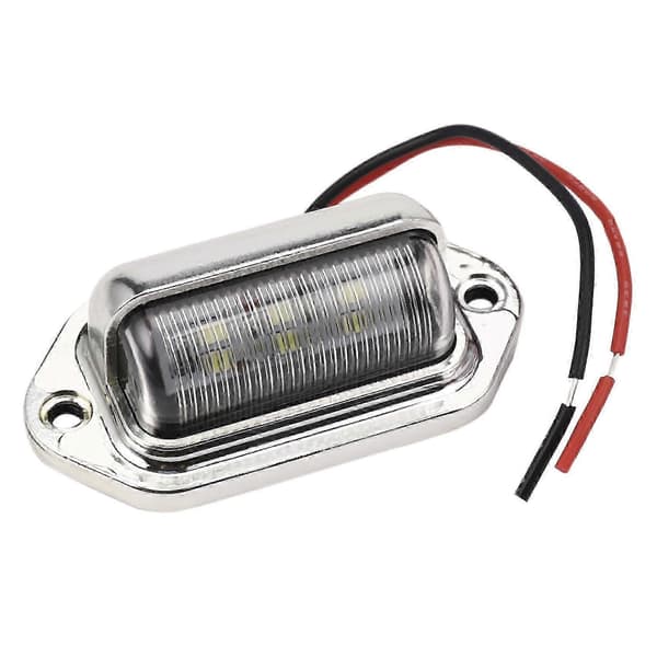 12-24V 6 LED Nummerpladelygte Båd Dæk Gangbro Trinlampe RV Trailer Silver