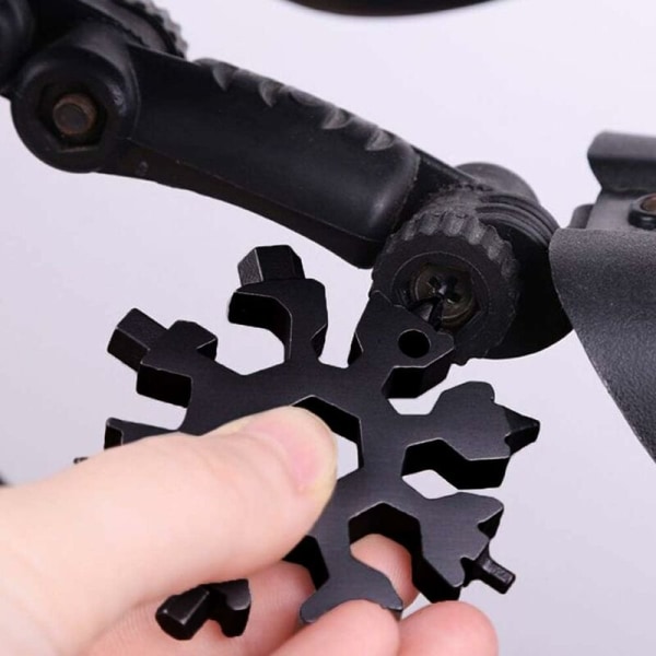 Snowflake Wrench Tool kevyt kantolaukku 18-in-1 (musta laukku avaimenperän lähettämiseen), 3kpl musta laukku avainnipun lähettämiseen, ulkokäyttöön