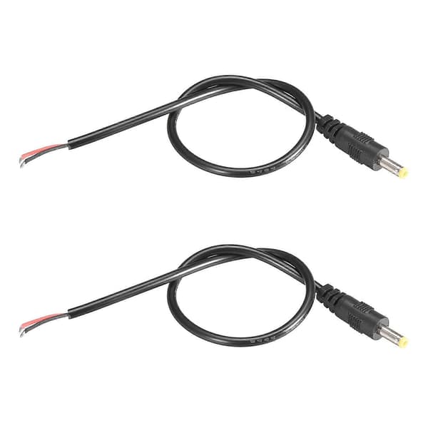 DC-strømkabel 4.0x1.7mm 0.3m 3A Sort 2-pak til CCTV-kameraer LED-strip Pålidelig strøm