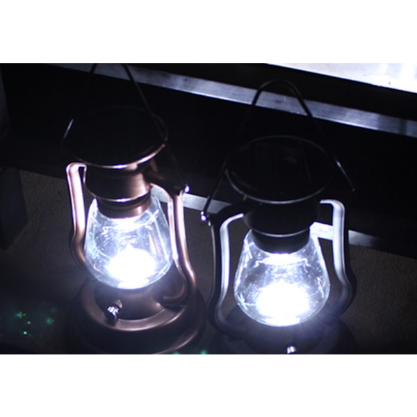 Retro Solar Horse Lantern Multifunktionell Emergency Camping Light Outdoor Camping Tältlampa (Solar Tungsten Warm Bronze),