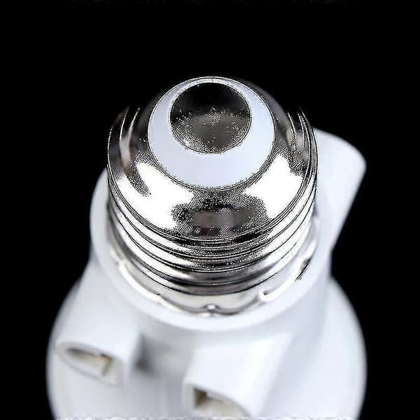 AC 100-240V E27 Pære Adapter Lampeholder Base Sokkel Konvertering Med EU Stik 1st Vit