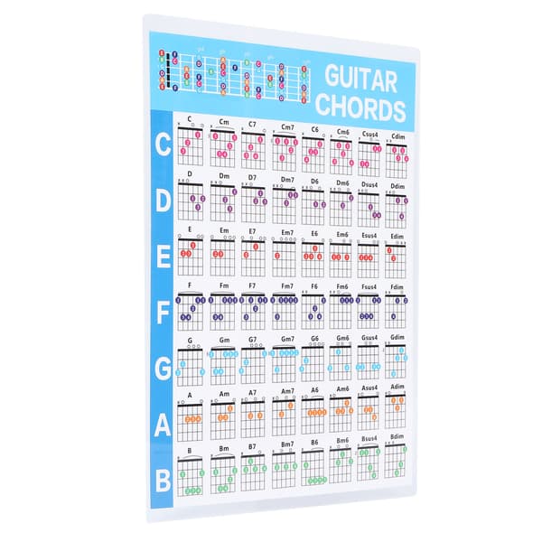 56 Farvekodede Guitarakkordplakat Lamineret Uddannelsesreferenceguide til Ukulele-spillere