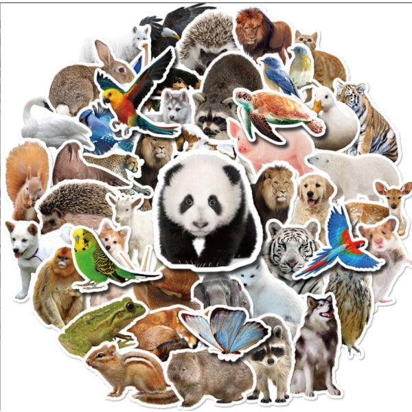 50 realistiska djurklistermärken Animal Graffiti-klistermärken Icke-repeterande vattentäta bilklistermärken Ny (BP-0000378 Zoo Series 50 stycken),