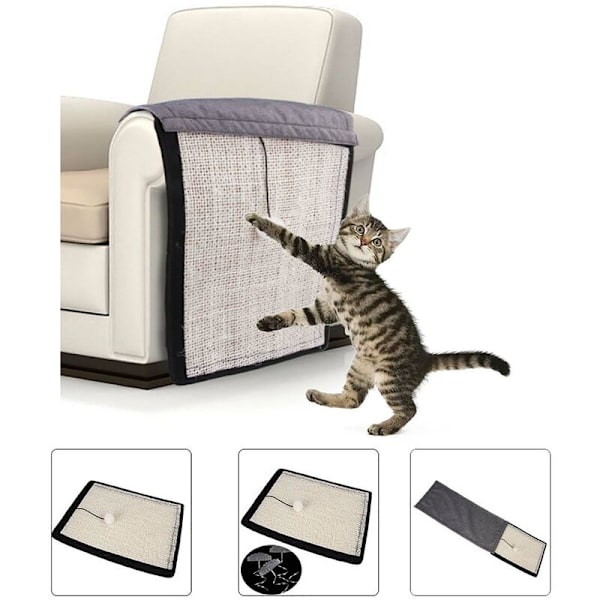 Vertikal hopfällbar Sisal Cat Scratcher soffhörnskydd