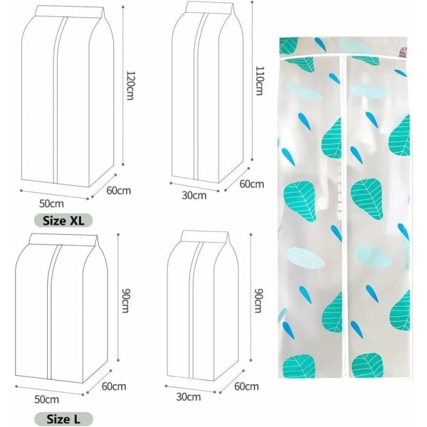 Stor tøjtaske 60 x 50 x 120 cm - Langtidsopbevaring af jakke, frakke, kjole - Støvbeskyttelse - Gennemsigtigt orange mønster,