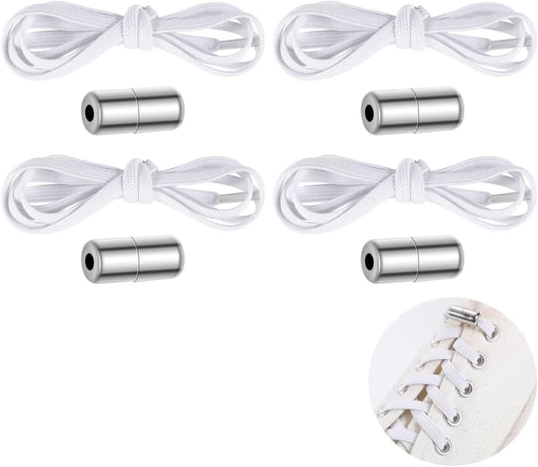 2 par hvide elastiske snørebånd uden binding, hvid, en størrelse, 100 cm/stk[ht]
